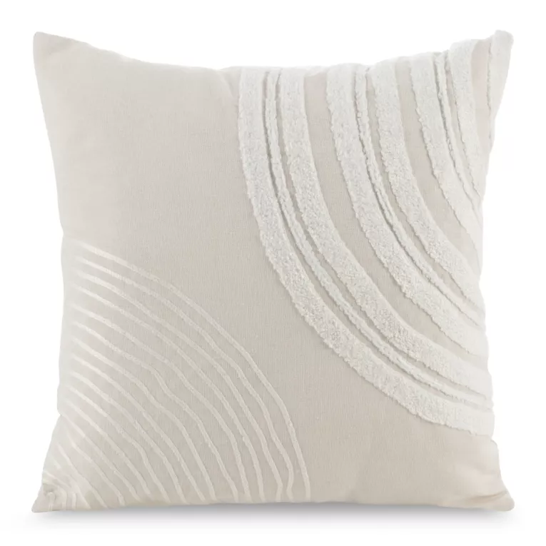 Poszewka na poduszkę 45x45 cm jasnobeżowa z oryginalną aplikacją jasnobeżowa ALLY