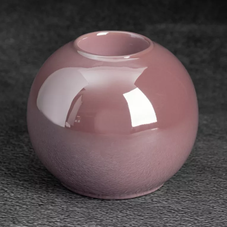 Kulisty świecznik ceramiczny SIMONA z perłowym połyskiem