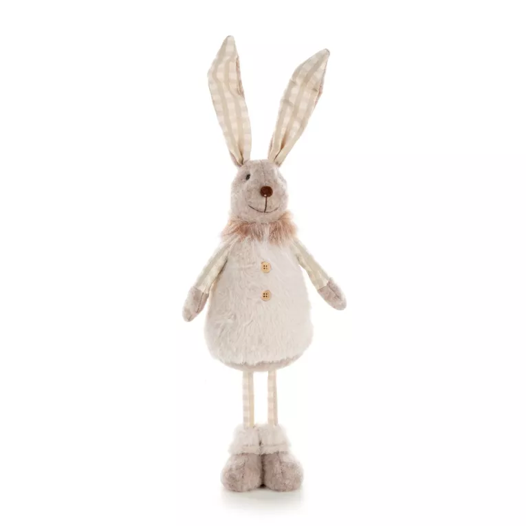 Figurka wielkanocna stojącego zajączka w futrzanym sweterku