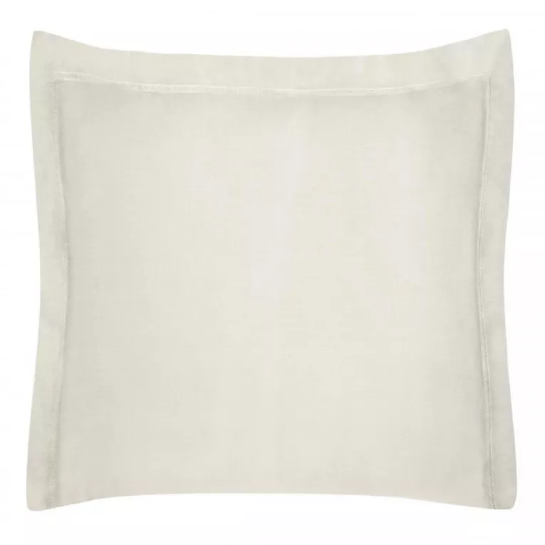 Poszewka na poduszkę 40x40 cm bawełniana beżowa z satynowym połyskiem i ozdobną kantą NOVA COLOUR