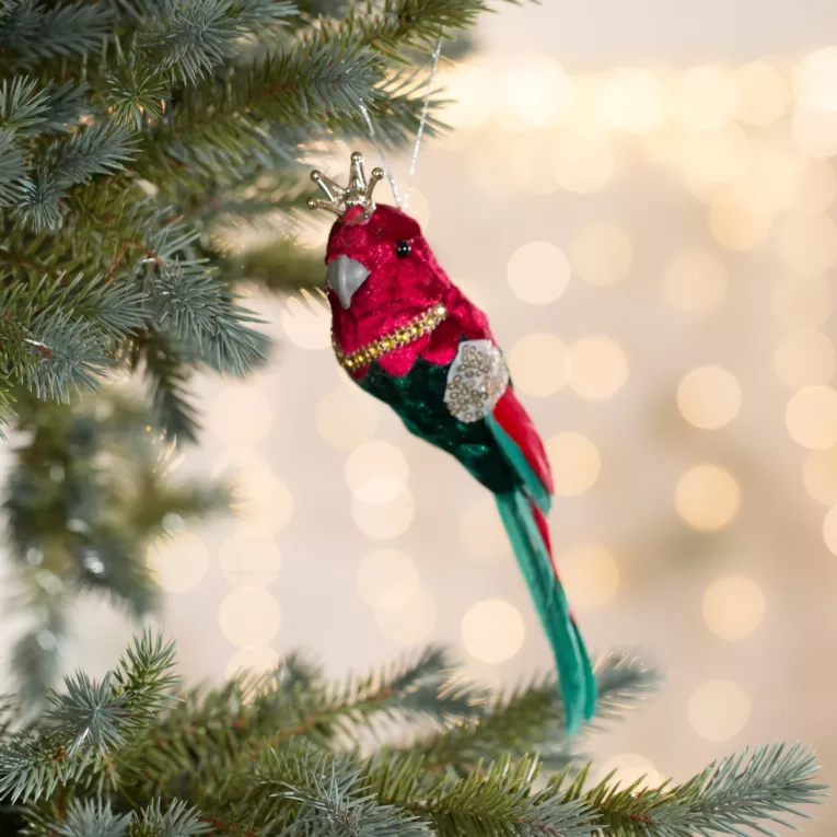 Ozdoba choinkowa PTAK w złotej koronie