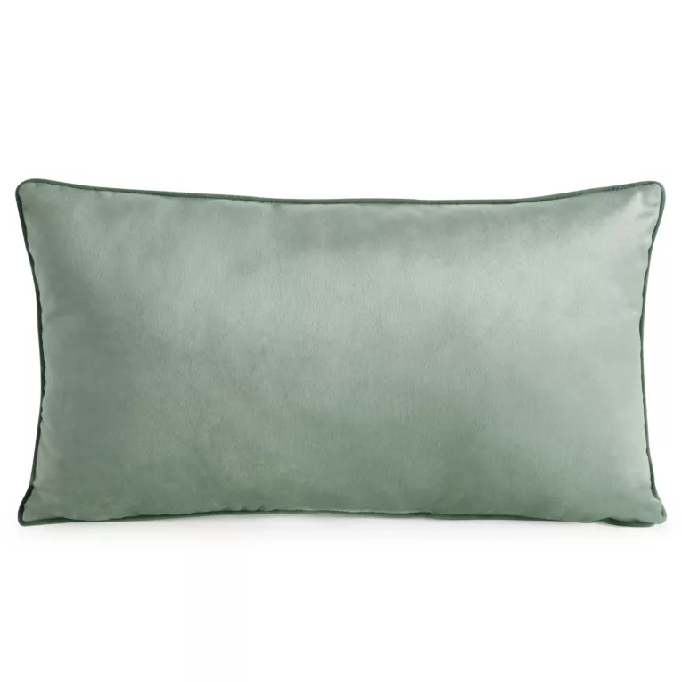 Poduszka 30 x 50 cm welwetowa jasnomiętowa z kontrastującą lamówką GAJA 3