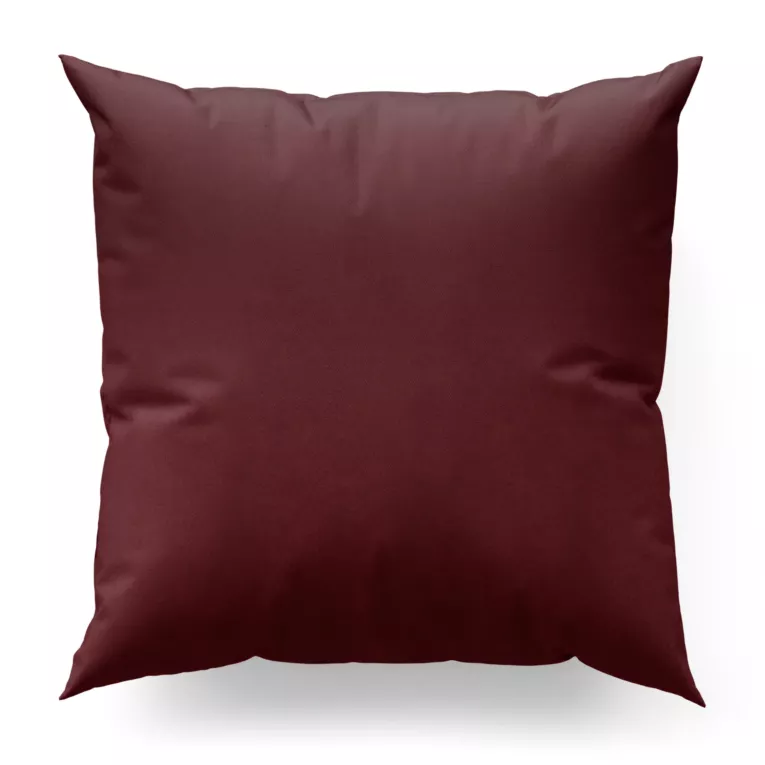 Poszewka szyta bordowa z jednokolorowej gładkiej tkaniny