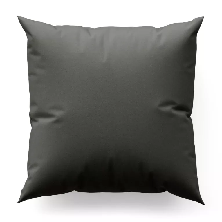 Poszewka szyta grafitowa z gładkiej tkaniny z delikatnym połyskiem
