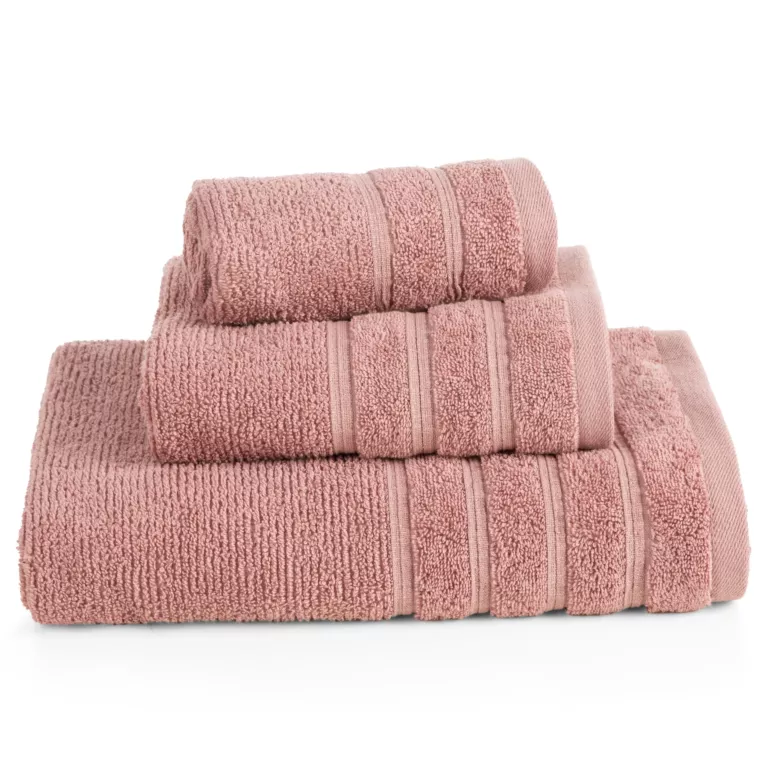 Ręcznik do rąk 30x50 cm bawełniany kolor pudrowy w błyszczące paseczki AMIRA