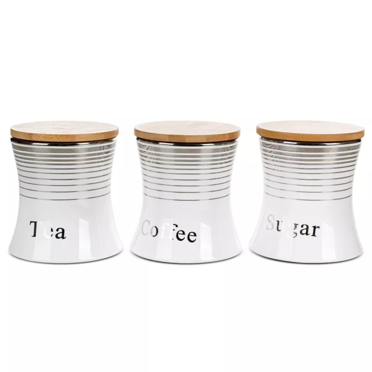 Zestaw 3 szt pojemników LEXI do przechowywania z bambusowym wieczkiem