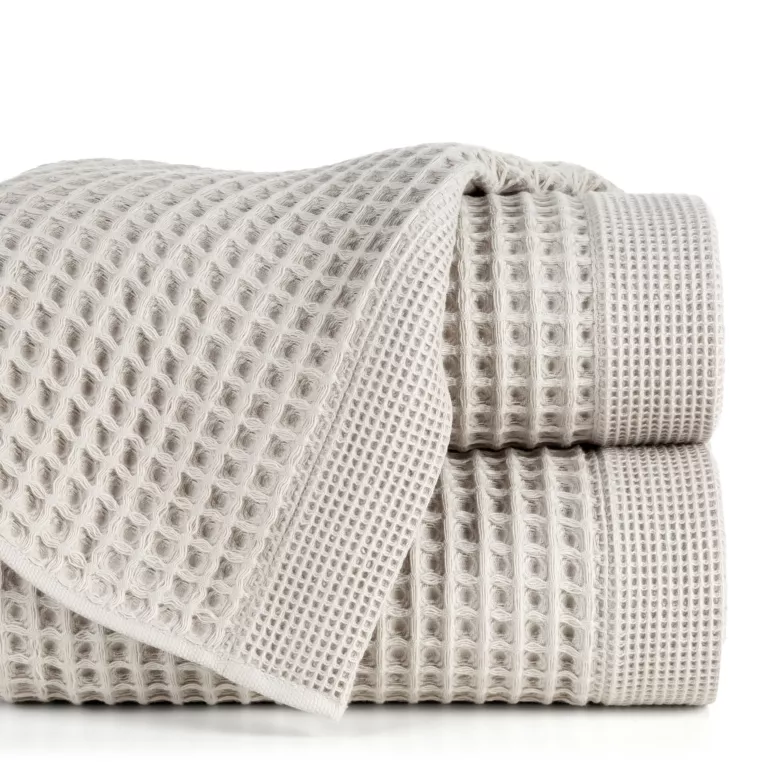 Ręcznik kąpielowy 90x150 cm bawełniany kolor srebrny o charakterystycznej gofrowej strukturze 400 g/m2 MELO