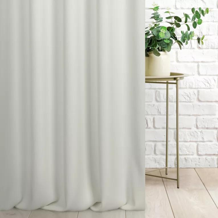 Zasłona szyta na taśmie 5 cm naturalna z gładkiej, przyjemnej w dotyku tkaniny z efektem melanżu