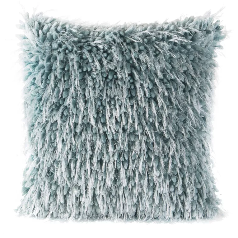 Poszewka na poduszkę 40x40 cm kolor turkusowy z puszystej tkaniny KORAL