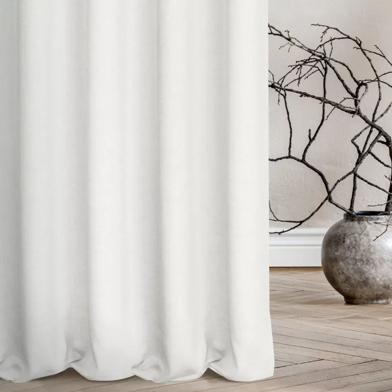 Zasłona szyta na taśmie 5 cm naturalna z tkaniny w stylu eko o naturalnym splocie