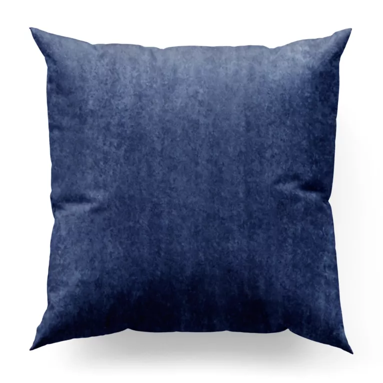 Poszewka szyta niebieska z miękkiej tkaniny welwetowej z efektem kreszowania