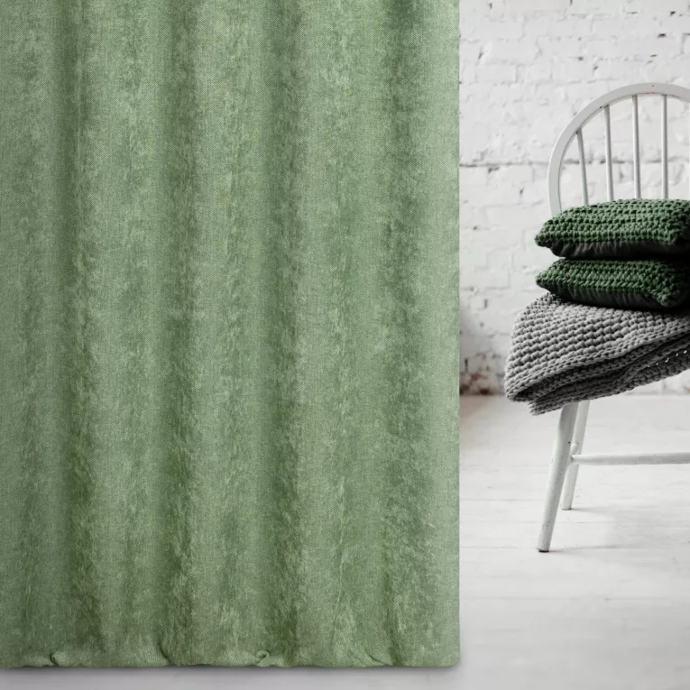 Tkanina zasłonowa miękka, szenilowa, o strukturalnym splocie i delikatnym połysku