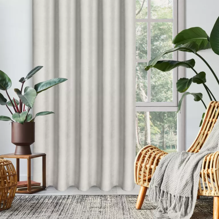 Zasłona jasnoszara z tkaniny welurowej 320x260 cm tunel Dora