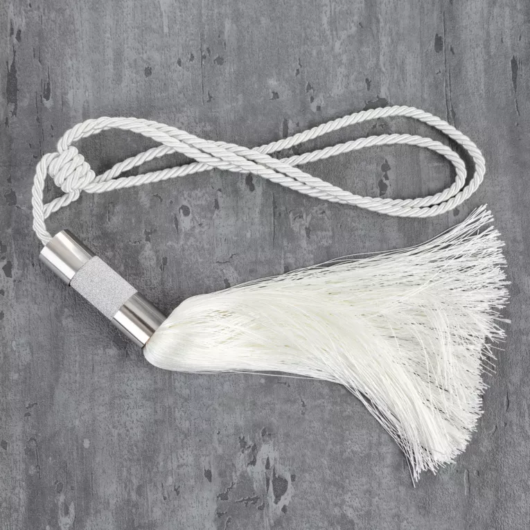 Dekoracyjny sznur MONA do upięć z chwostem z metalową obrączką i brokatową aplikacją