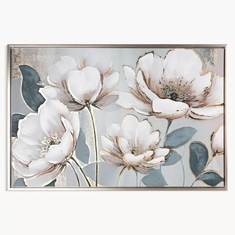 Obraz ręcznie malowany na płótnie z motywem kwiatów