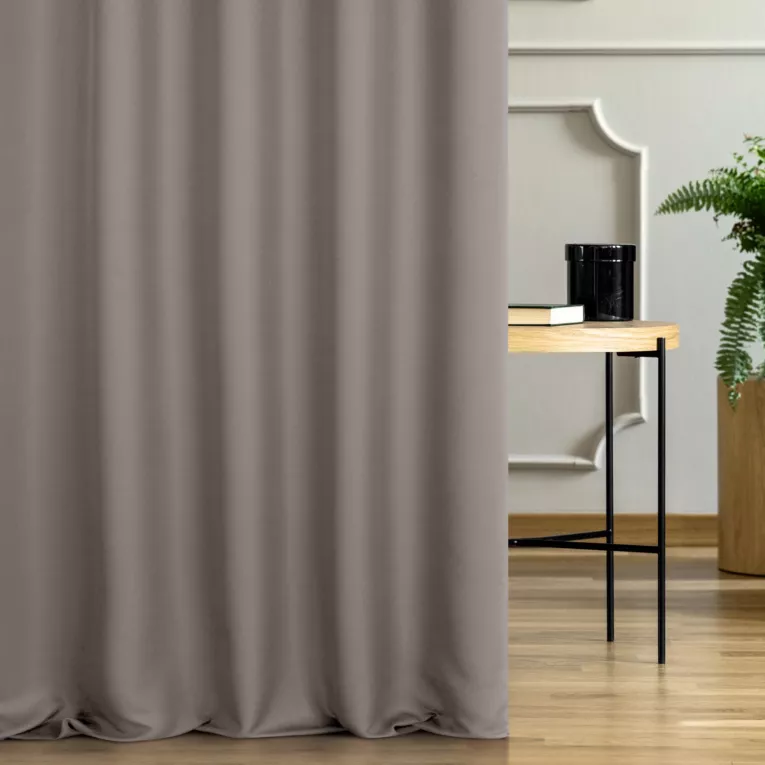 Tkanina zasłonowa dwustronna o ozdobnym splocie, z subtelnym połyskiem