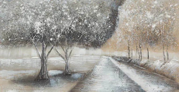 Obraz WINTER  kolaż na płótnie z pejzażem zimowym