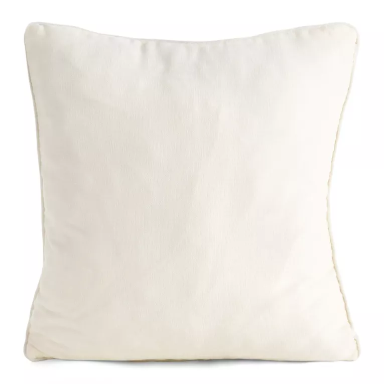 Poszewka na poduszkę 45x45 cm szenilowa kremowa z ozdobną lamówką - VANI