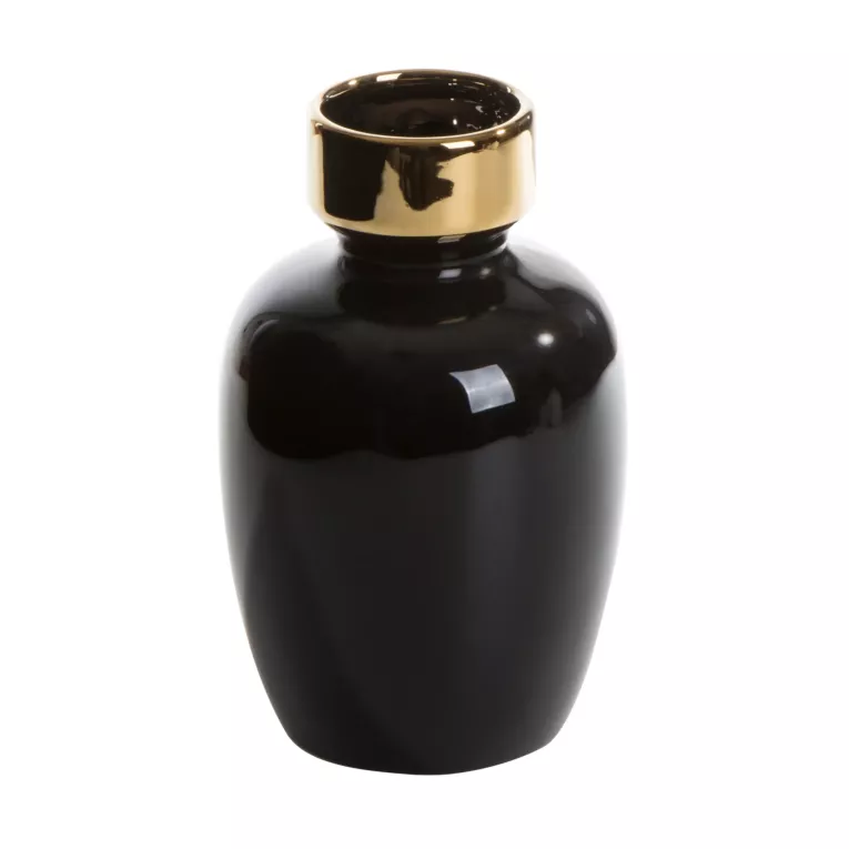 Wazon ceramiczny czarno-złoty