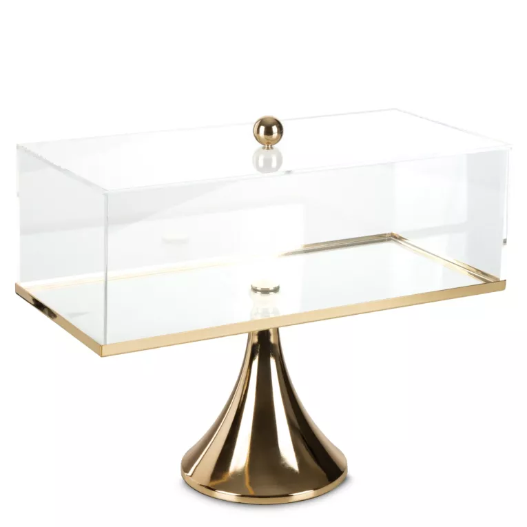 Patera dekoracyjna transparentna z pokrywką 37x17x30 cm DANI