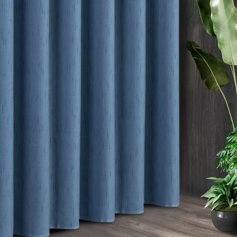 Tkanina zasłonowa w stylu eko, z efektem deszczyku