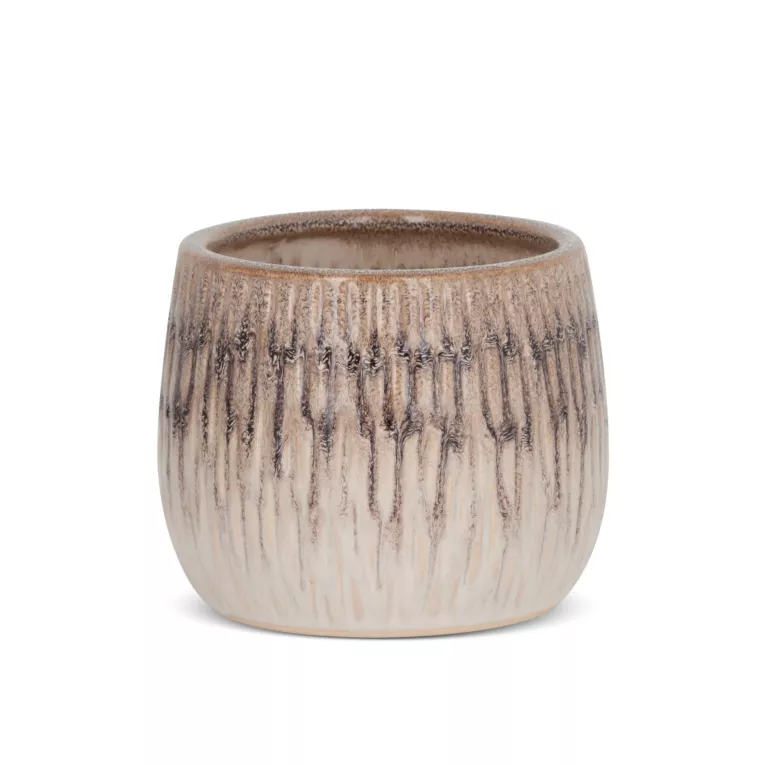 Osłonka ceramiczna na donicę ROSINA w stylu boho z cieniowaniem