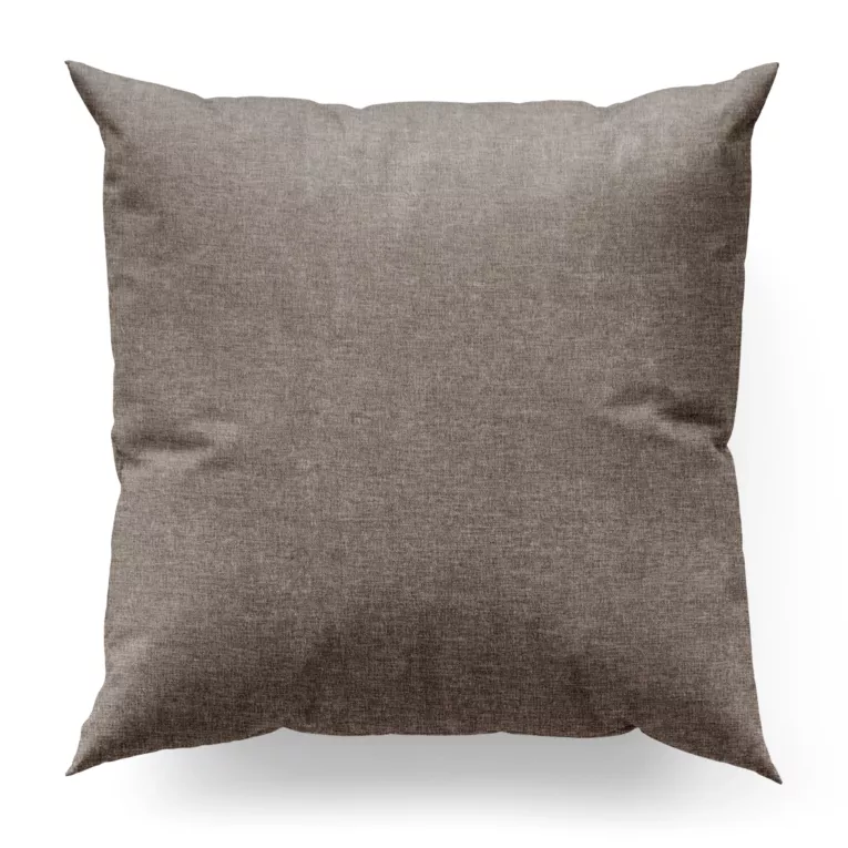 Poszewka szyta ciemnobeżowa z tkaniny szenilowej z efektem melanżu