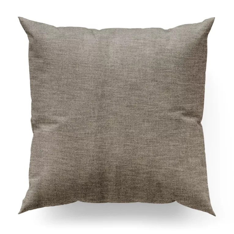 Poszewka szyta ciemnobeżowa tkanina o naturalnym charakterze z efektem melanżu