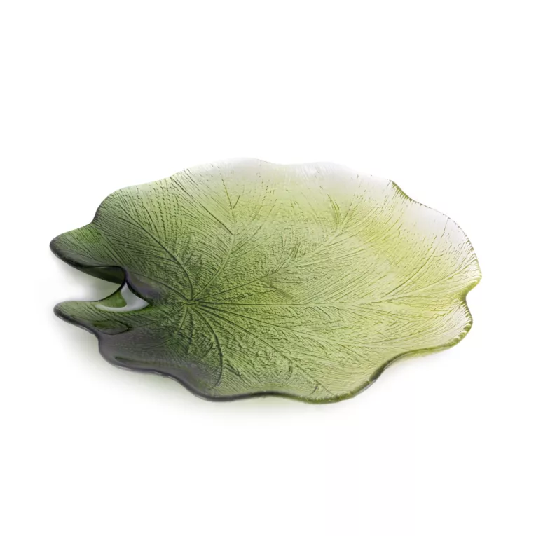 Patera NILA ze szkła artystycznego w kształcie liścia lilii wodnej
