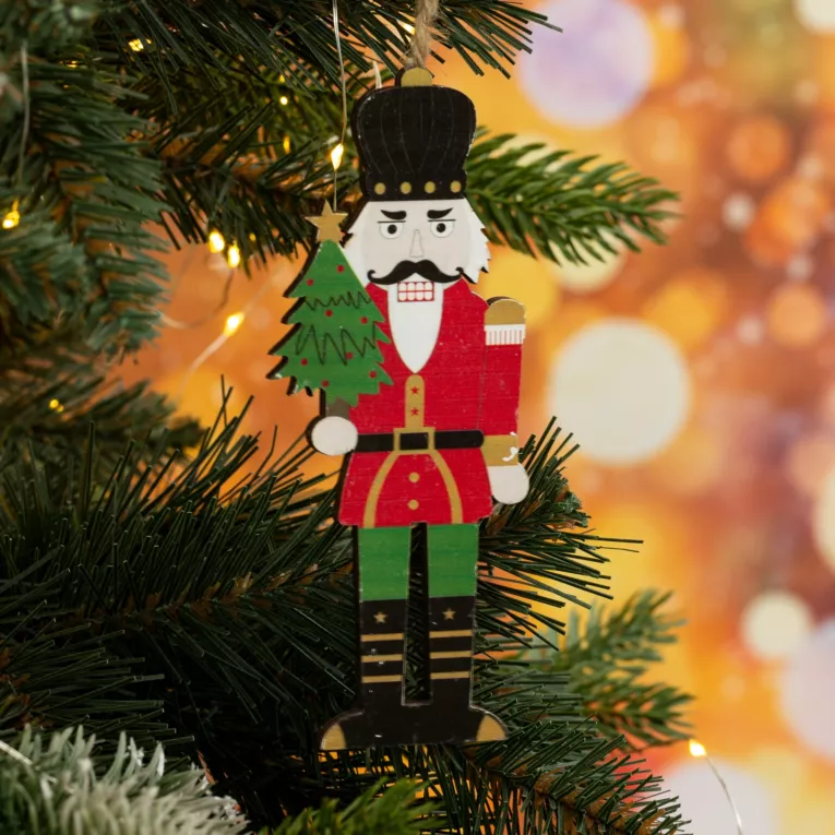 Ozdoba choinkowa w kształcie dziadka do orzechów w stylu eko