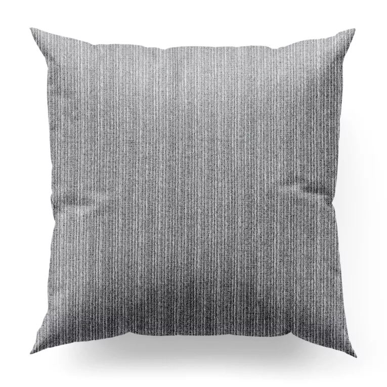 Poszewka szyta jasnoszara z tkaniny z efektem melanżu wykończona obciążnikiem