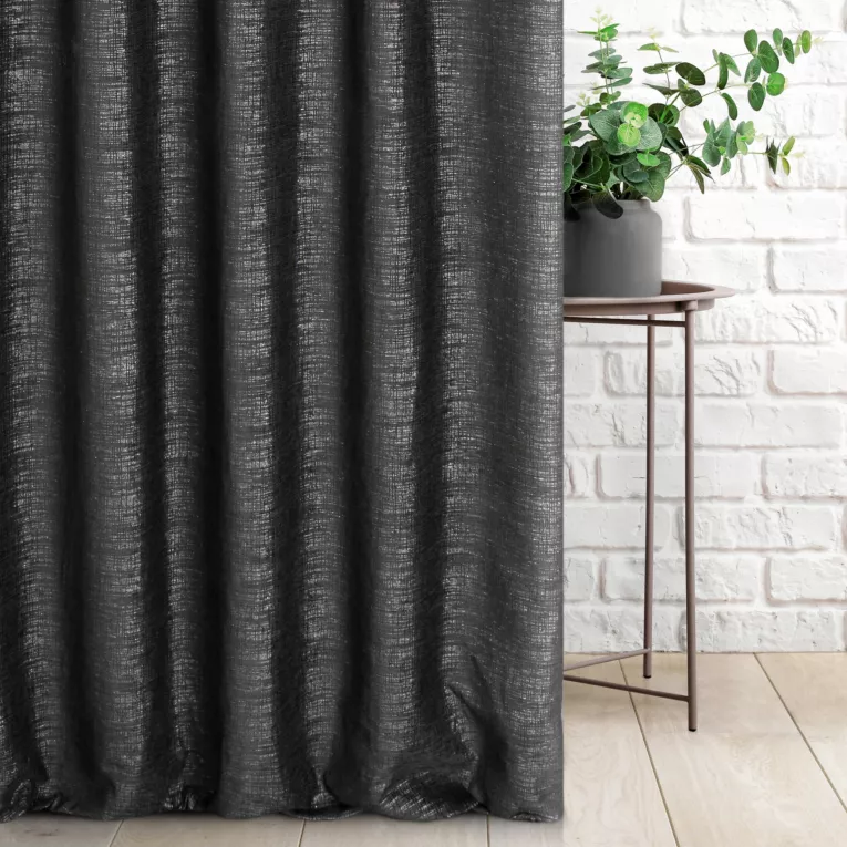 Tkanina zasłonowa, miękka, szenilowa tkanina, przetykana błyszczącą nicią
