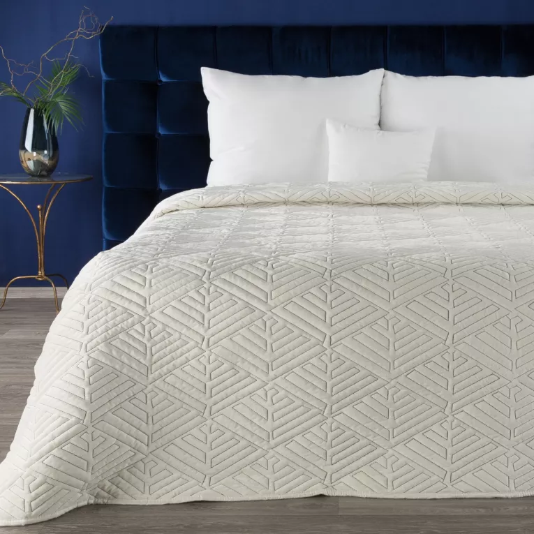 EWA MINGE Narzuta DENIZ z welwetu przeszywana złotą nicią