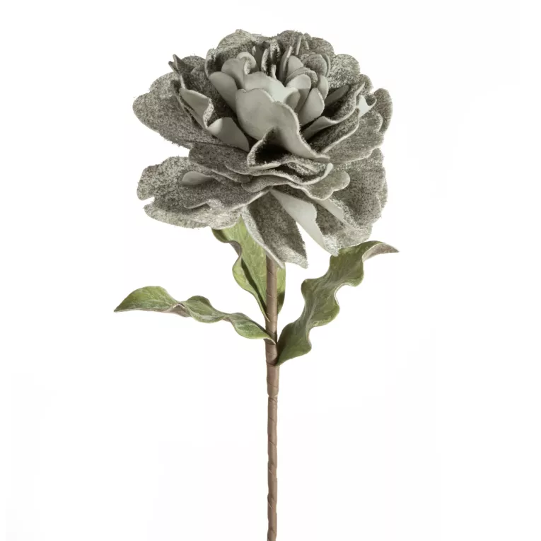Kwiat sztuczny popielaty z plastycznej pianki foamiran 75 cm