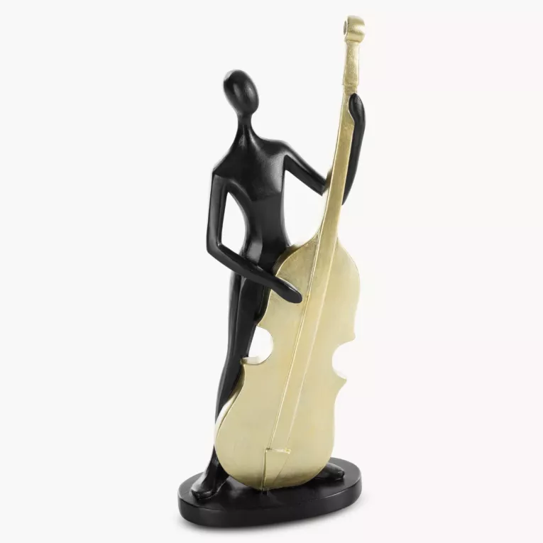 Figurka dekoracyjna mężczyzny z kontrabasem