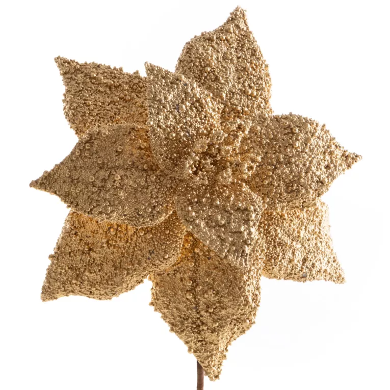 Świąteczny kwiat dekoracyjny z drobnych kuleczek i cyrkonii