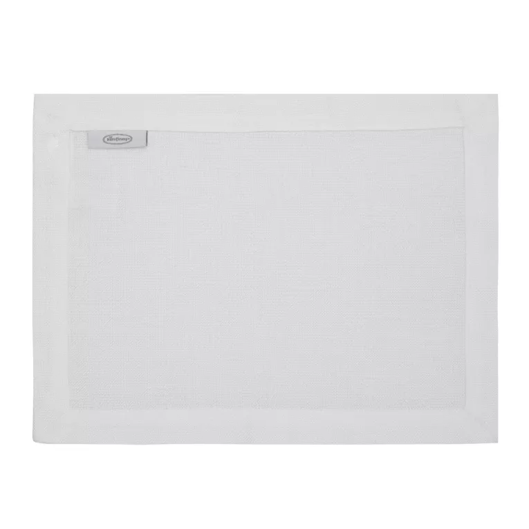 Komplet serwet 4 szt biały 30x40 cm o płóciennym splocie BIANCA 2 z dodatkiem błyszczącej nici wykończonych podwójną listwą na brzegach