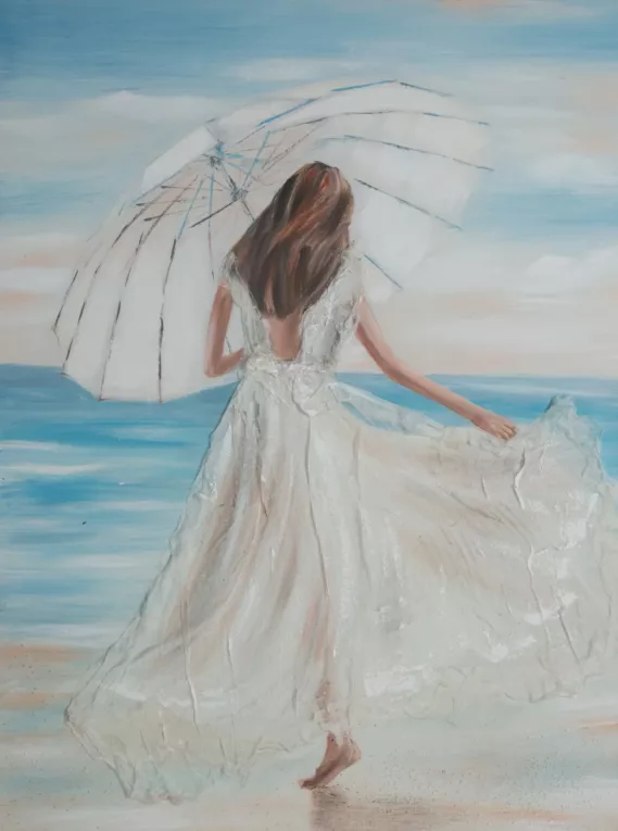 Obraz UMBRELLA 2 ręcznie malowany na płótnie z elementami 3D