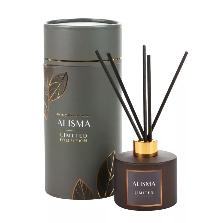 LIMITED COLLECTION Dyfuzor zapachowy ALISMA 150 ml z patyczkami w eleganckim opakowaniu CIEPŁO BRĄZÓW