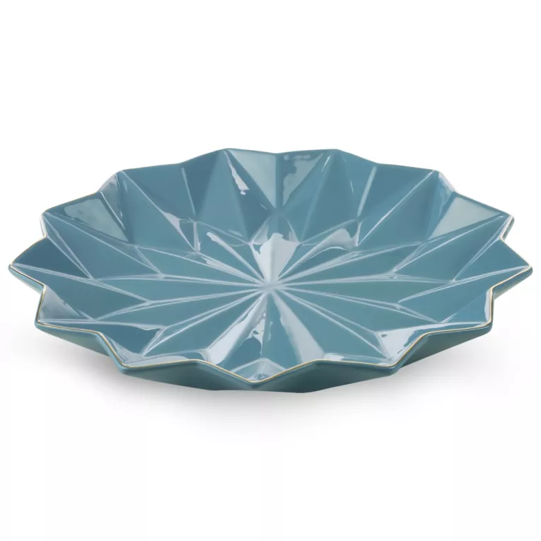 Patera ceramiczna ALANI z geometrycznymi wytłoczeniami