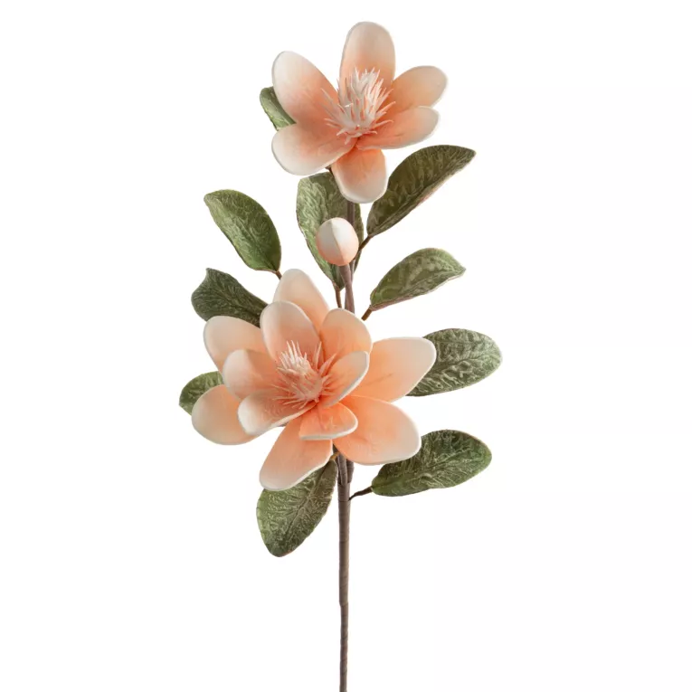 Kwiat sztuczny jasnopomarańczowy z plastycznej pianki foamiran 75 cm