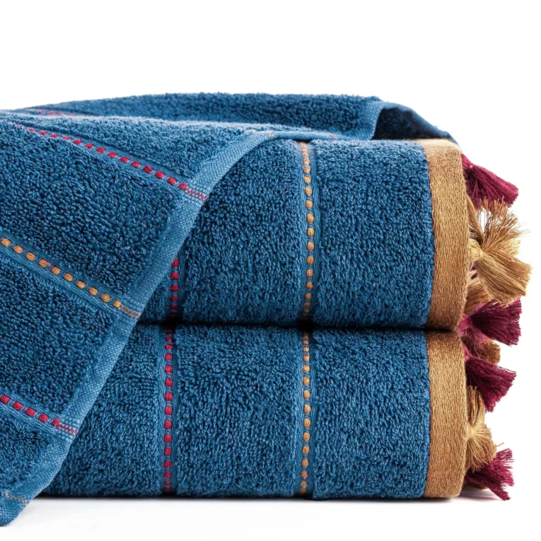TERRA COLLECTION Ręcznik MOROCCO z kolorowymi frędzlami oraz bordiurą z przeszyciami