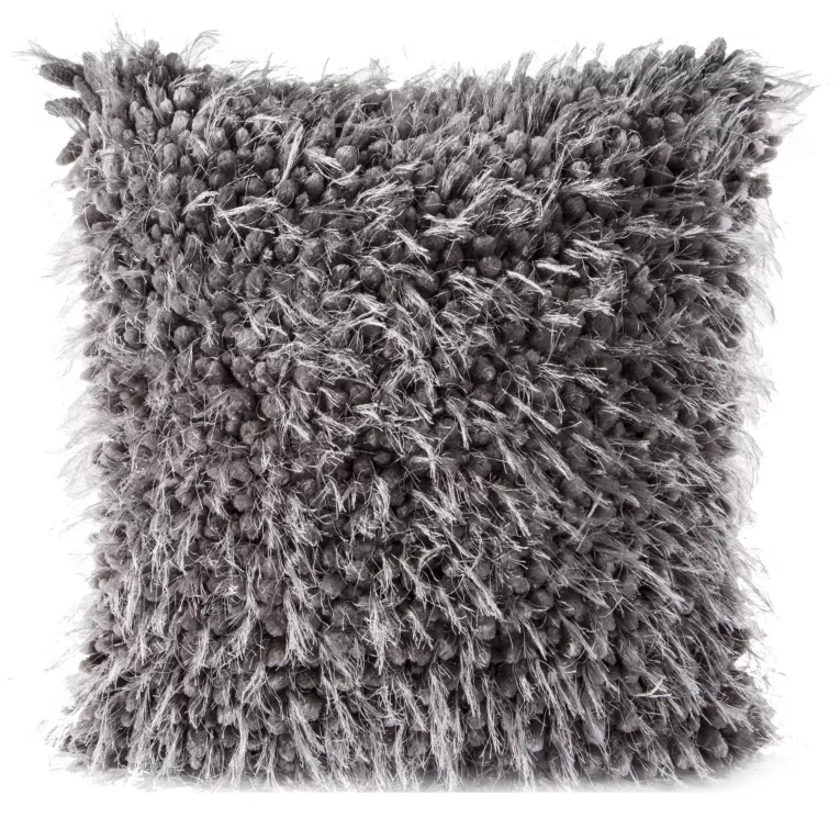 Poszewka na poduszkę 40x40 cm kolor grafitowy z puszystej tkaniny KORAL