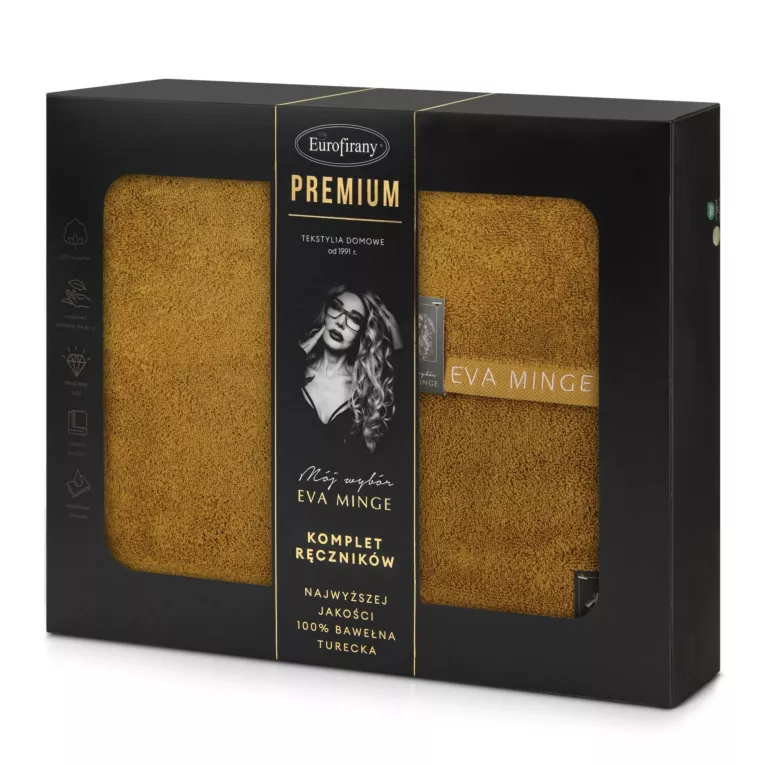 Zestaw ręczników bawełnianych na prezent 3 szt kolor miodowy 550 g/m2 VENUS Eva Minge