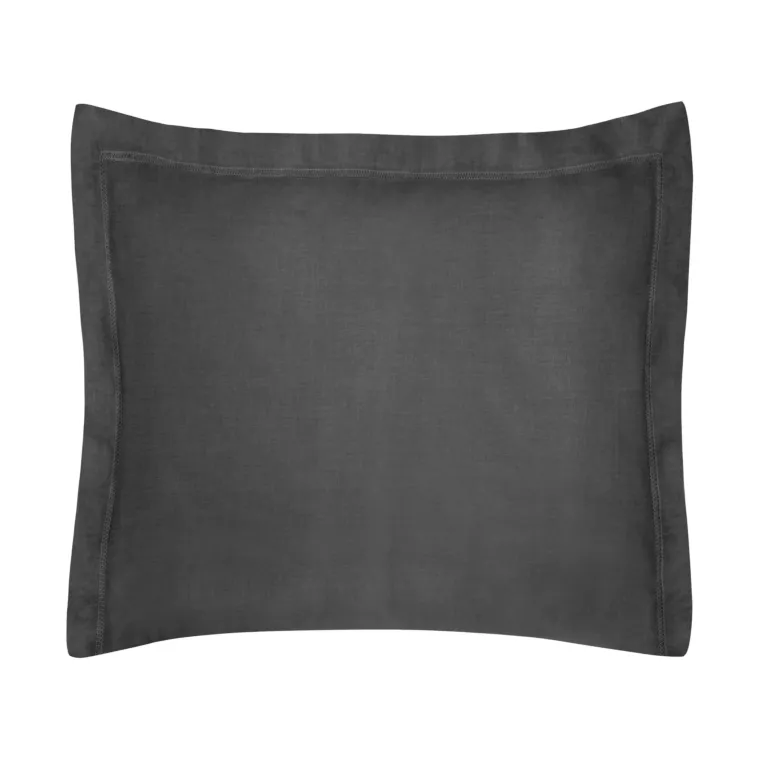 Poszewka na poduszkę 50x70 cm bawełniana czarna z satynowym połyskiem i ozdobną kantą NOVA COLOUR