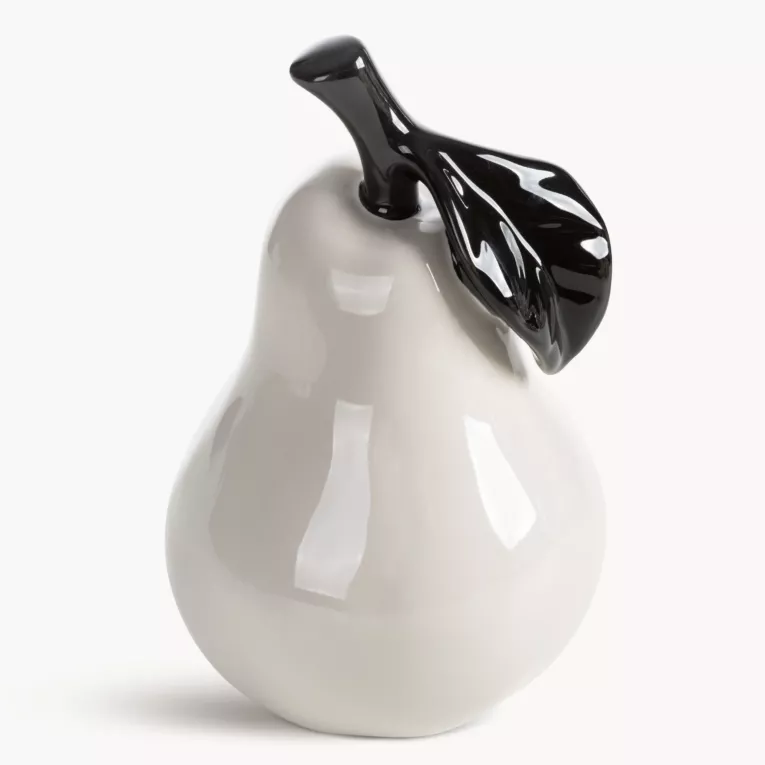 Figurka dekoracyjna kremowo, czarna gruszka 12x12x19 cm SIMON