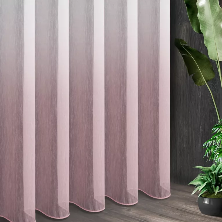 Tkanina firanowa z efektem ombre, wykończona obciążnikiem