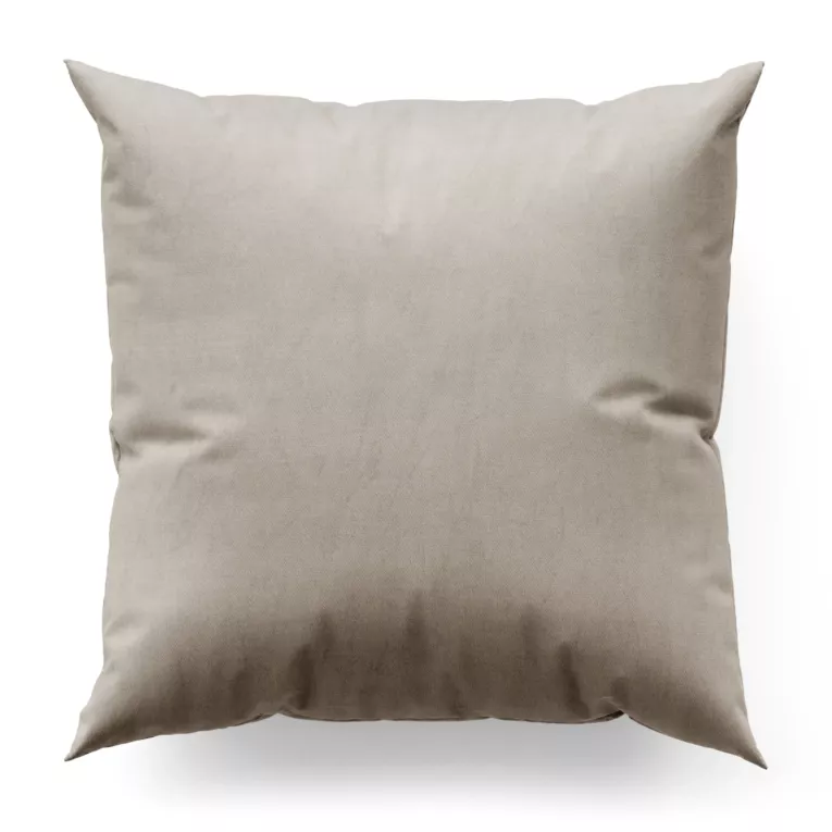 Poszewka szyta ciemnobeżowa z miękkiej półmatowej tkaniny welwetowej