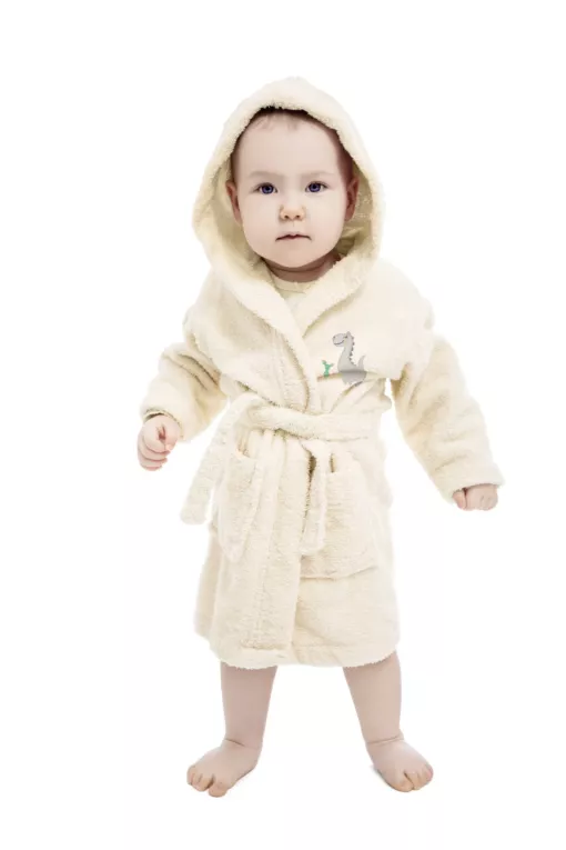 Szlafrok dziecięcy BABY z aplikacją z dinozaurem