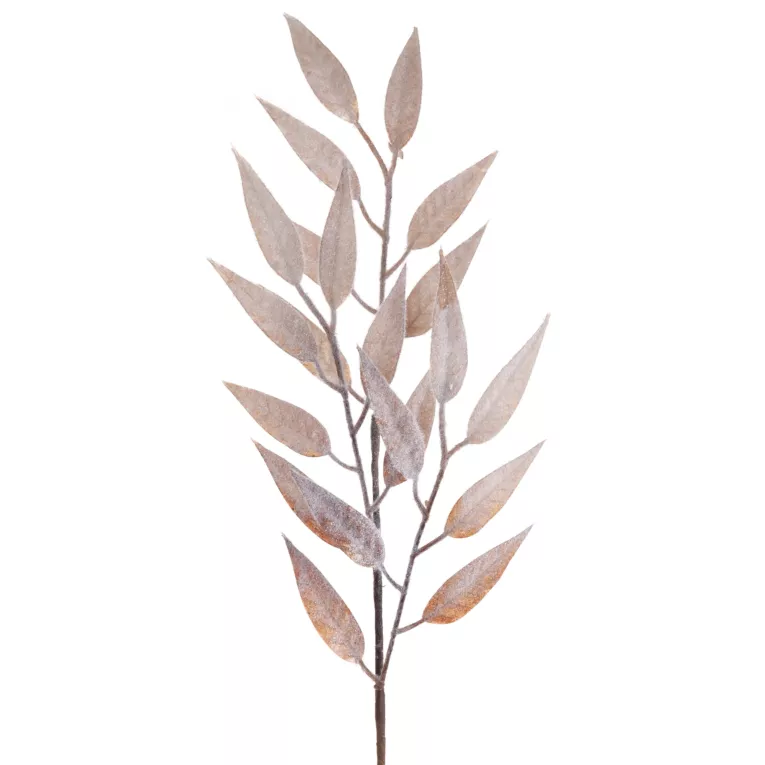 Zimowa gałązka z mrożonymi listeczkami